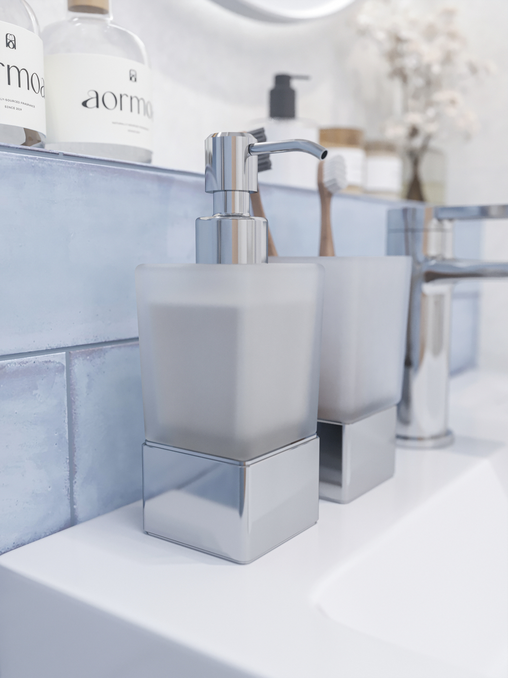 Стакан для зубных щеток STWORKI Стокгольм HASG31300 хром, стеклянный