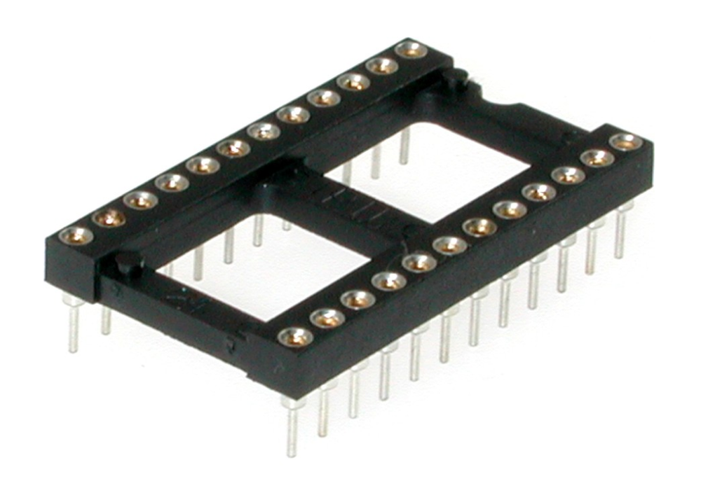 Панелька цанговая для микросхем шаг 2,54 на 24 pin  ширина 15 мм