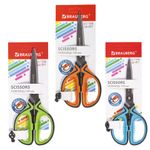 Ножницы BRAUBERG "ULTRA COLOR", 190 мм, ассорти, резиновые ребристые вставки, 237456