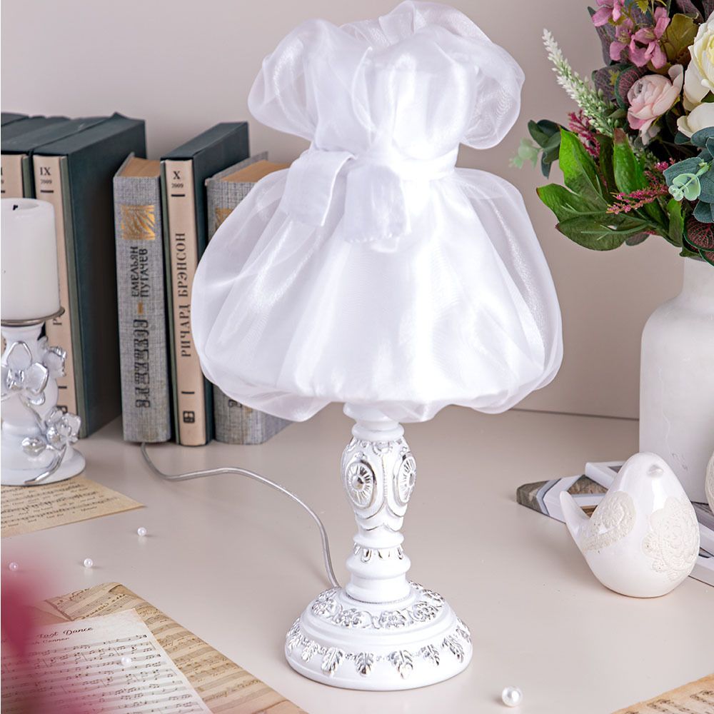 Настольная лампа Корса Сильвер Мадлен Белый