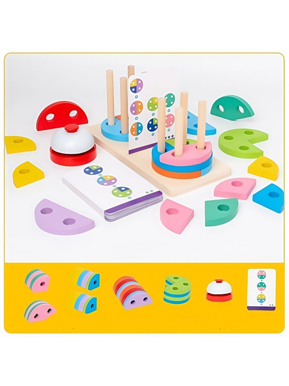 Развивающая головоломка для детей геоборд деревянный