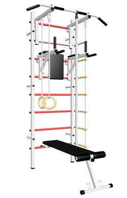 Шведская стенка Sv Sport усиленная 606 (Турник стандарт/Брусья/Скамья/Канат/Kольца/Лестница)