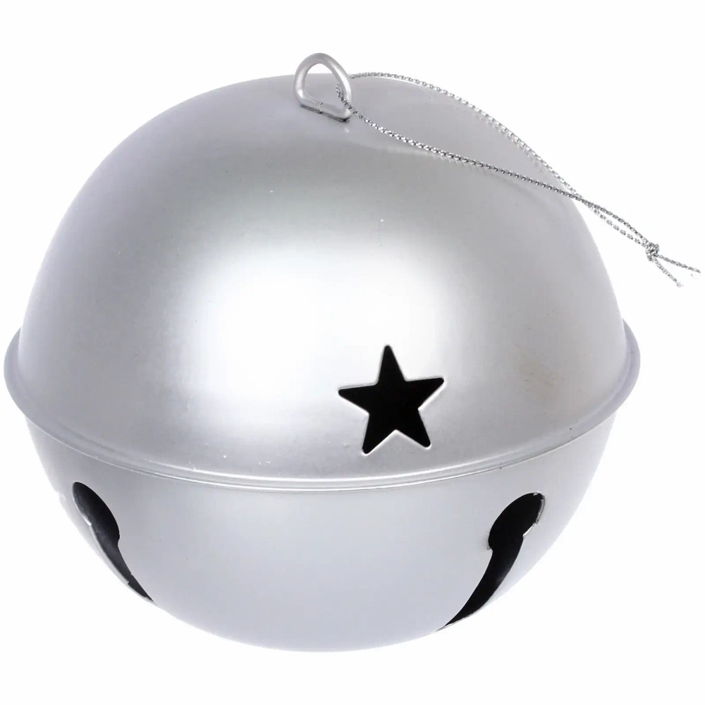 Новогодний шар «Бубенчик» 12 см, Серебро