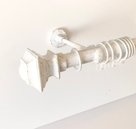 Карниз кованый для штор Верди d25 мм однорядный, цвет белое золото