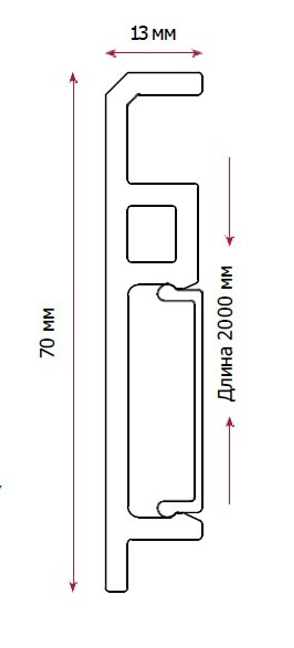 Плинтус из вспененного ПВХ Aberhof Luxe Дуб Эктор 70х13х2000 мм