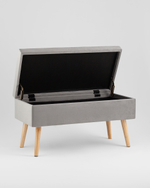 Банкетка Сторми с ящиком, велюр серый