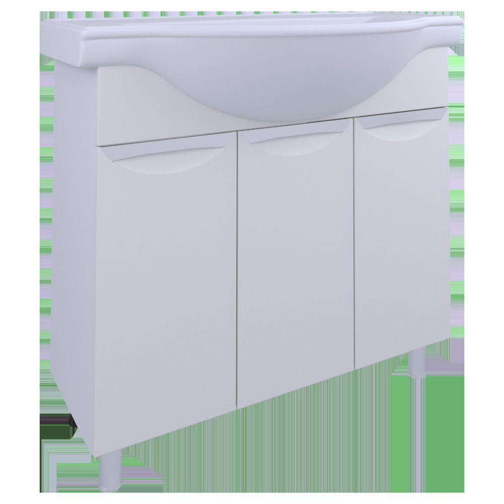 Тумба под раковину, 3 двери, 1000, коллекция (Верона, Santec (Эльбрус), Основной, Белый снег, Молочный глянец)