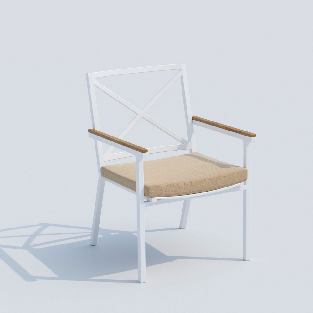 Стул Ideal Patio ФЕСТА бежевый - белый каркас