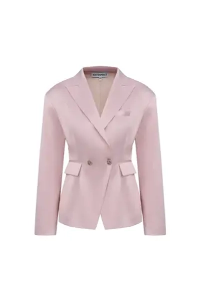 Жакет-смокинг атласный розовый