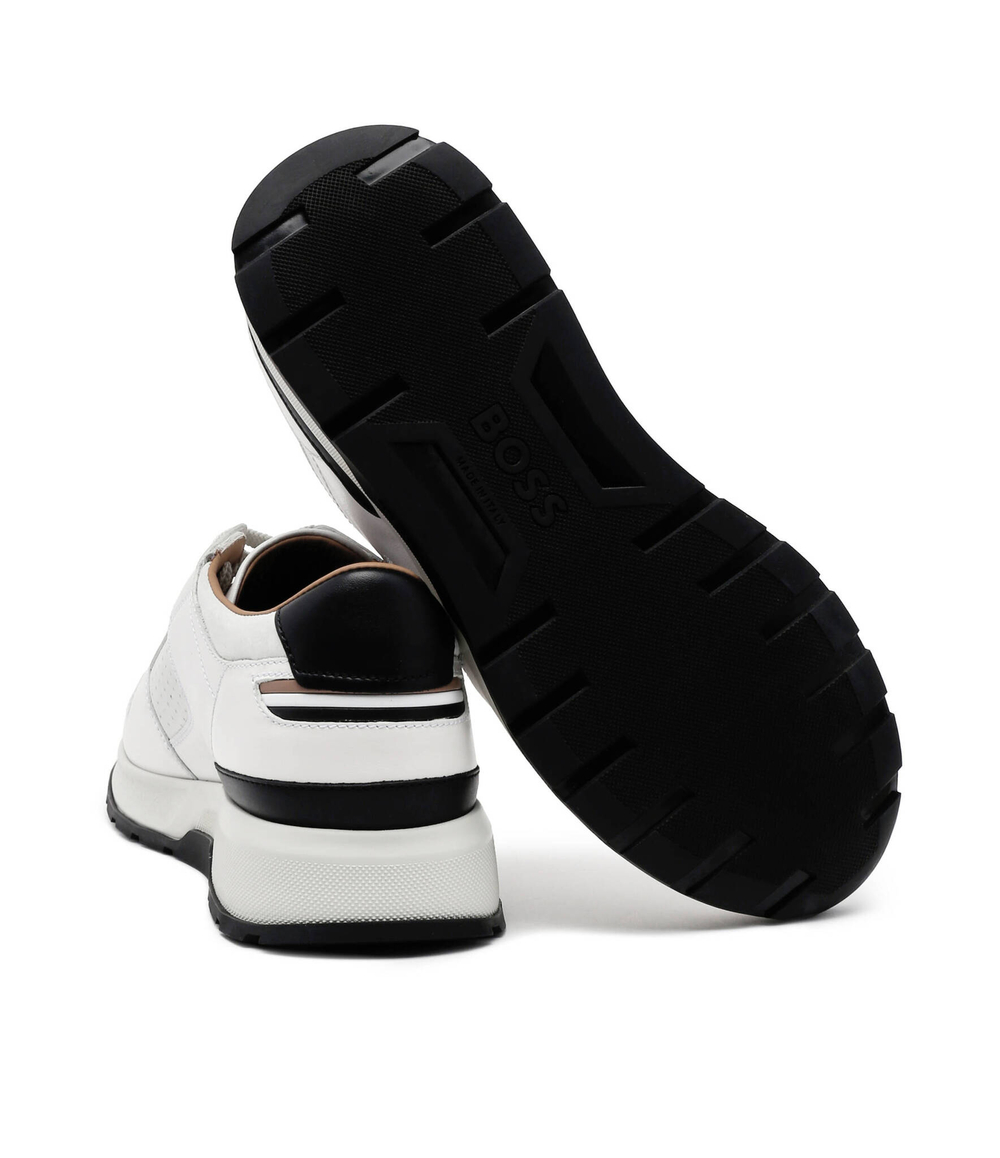 Кожаные кроссовки zac runn ltcol BOSS BLACK - белый(50495500)