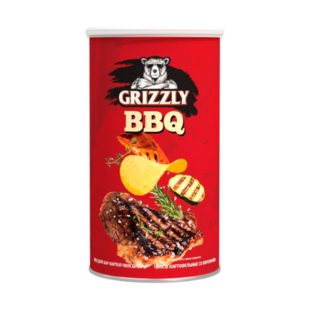 Чипсы GRIZZLY барбекю в тубусе 70 гр
