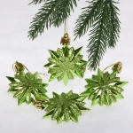 Ёлочные игрушки «Таинственное очарование» Звезда остроконечная 6 см (набор 4 шт), салатовый