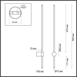 5678/12WL LEDIO LN26 441 золотой Настенный светильник LED 13W 3000K 220V BRAM