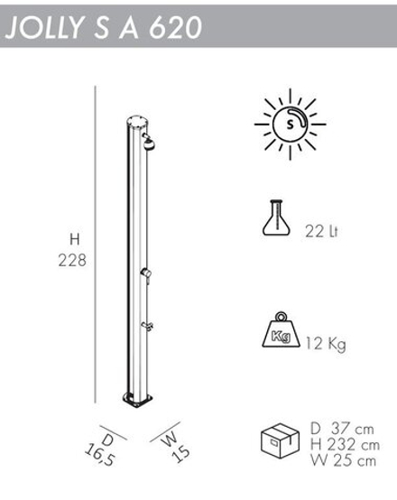 Душ солнечный Arkema Jolly S A 620, антрацит