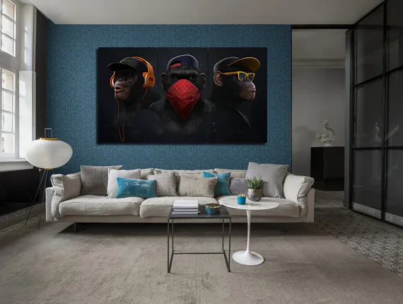 Модульная картина "Современные обезьяны"