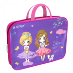 Папка с ручками 1 отделение, А4 260х340х80 мм, Alingar, ПВХ, ручки тесьма, дизайн с одной стороны, молния сверху, внутр. карман, "Модницы"