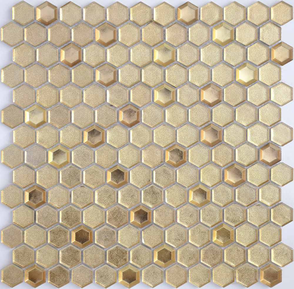 Стеклянная мозаика LeeDo: Alchimia - Aureo grani hexagon 13x23x6