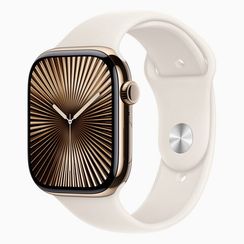 Apple Watch Series 10, 46mm, титан золотого цвета, спортивный ремешок