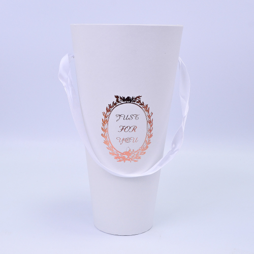 Коробка под цветы Белая цилиндр