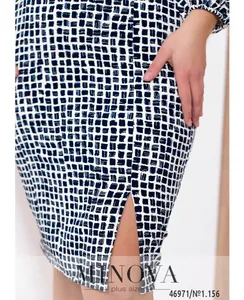 Платье 156-1-синий-белый Minova