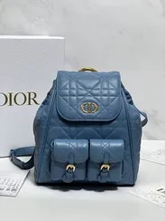 Рюкзак Dior Caro синий, модель среднего формата
