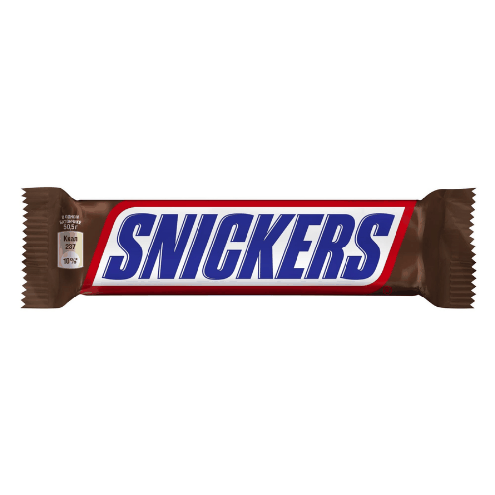 Батончик шоколадный SNICKERS с карамелью, арахисом и нугой 50.5гр
