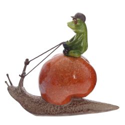 GAEM Фигурка декоративная "Лягушка на улитке", L14 W6,5 H12,5 см