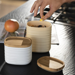 Банка для хранения с бамбуковой крышкой tierra, 1 л, бежево-розовая