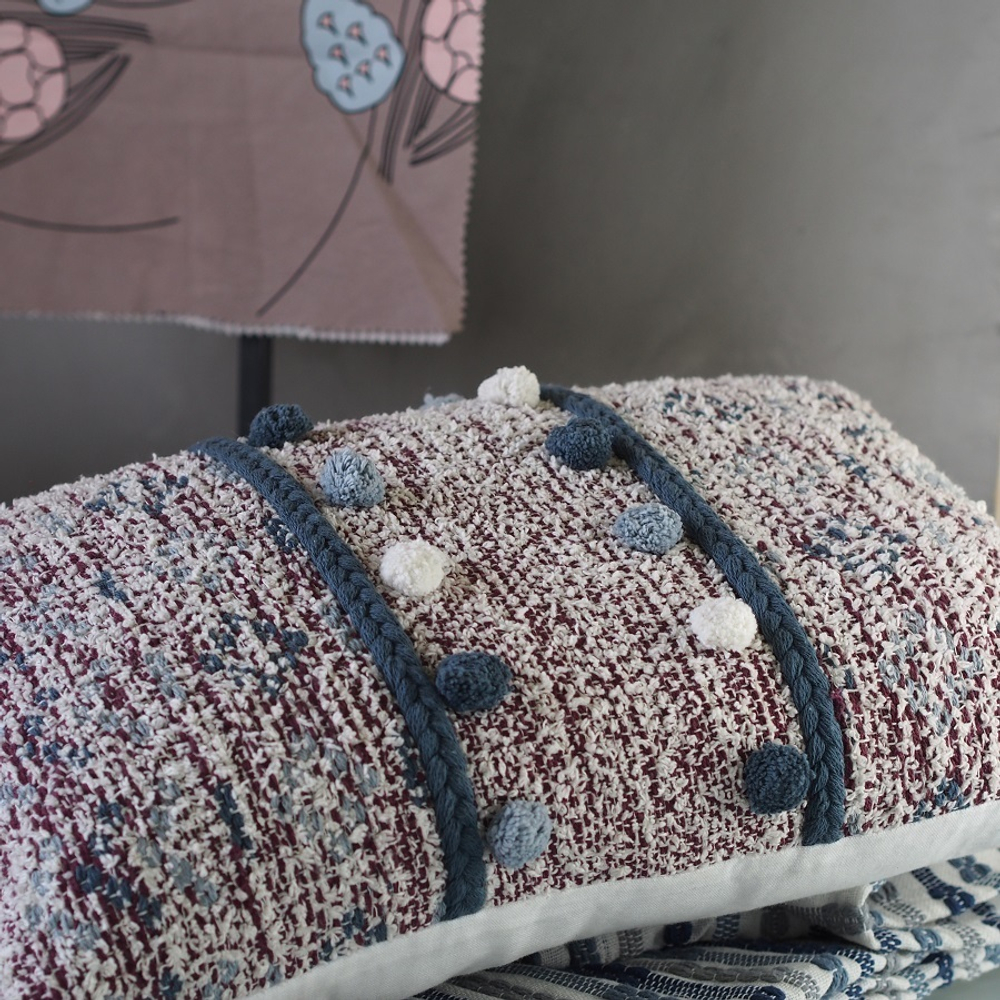 Подушка декоративная с помпонами и кисточками ethnic, 40х60 см