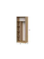 Шкаф для одежды распашной с полками 80х51х210 см Лофт
