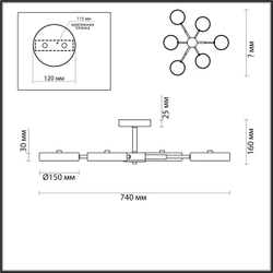 5659/99CL LEDIO LN26 351 белый, хром Люстра потолочная LED 108W  3000/4000/6000К 220V MIKA