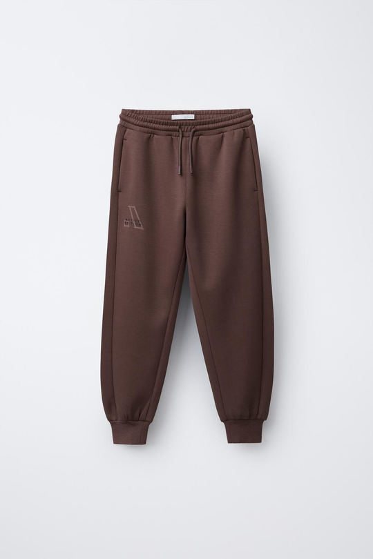ZARA СПОРТИВНЫЕ БРЮКИ-ДЖОГГЕРЫ, ГРАНАТОВЫЙ
