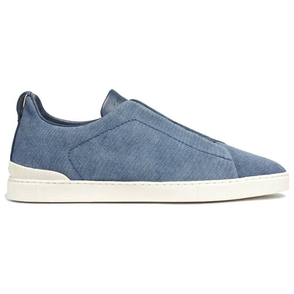 Zegna Triple Stitch Stylish Skateboarding Shoes Men"s Blue