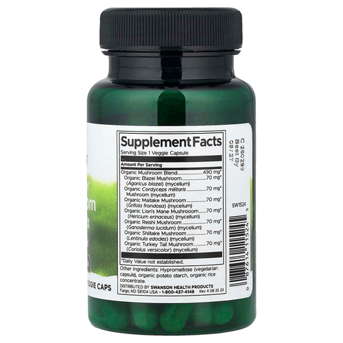 Swanson, Full Spectrum®, комплекс из 7 грибов, 60 растительных капсул