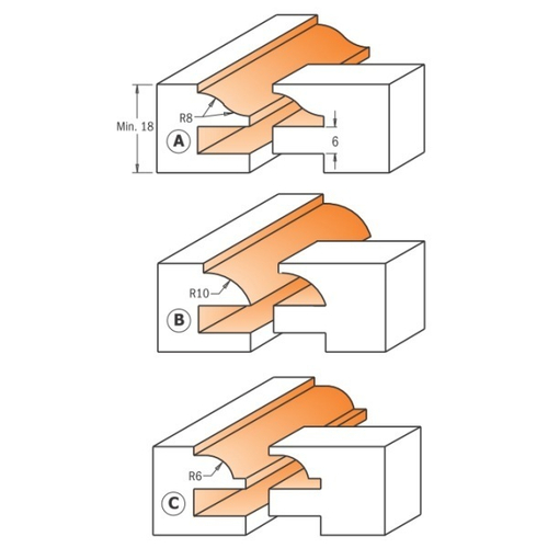 Комплект 2 фрез Мебельная обвязка S=12 D=44,4 991.503.11