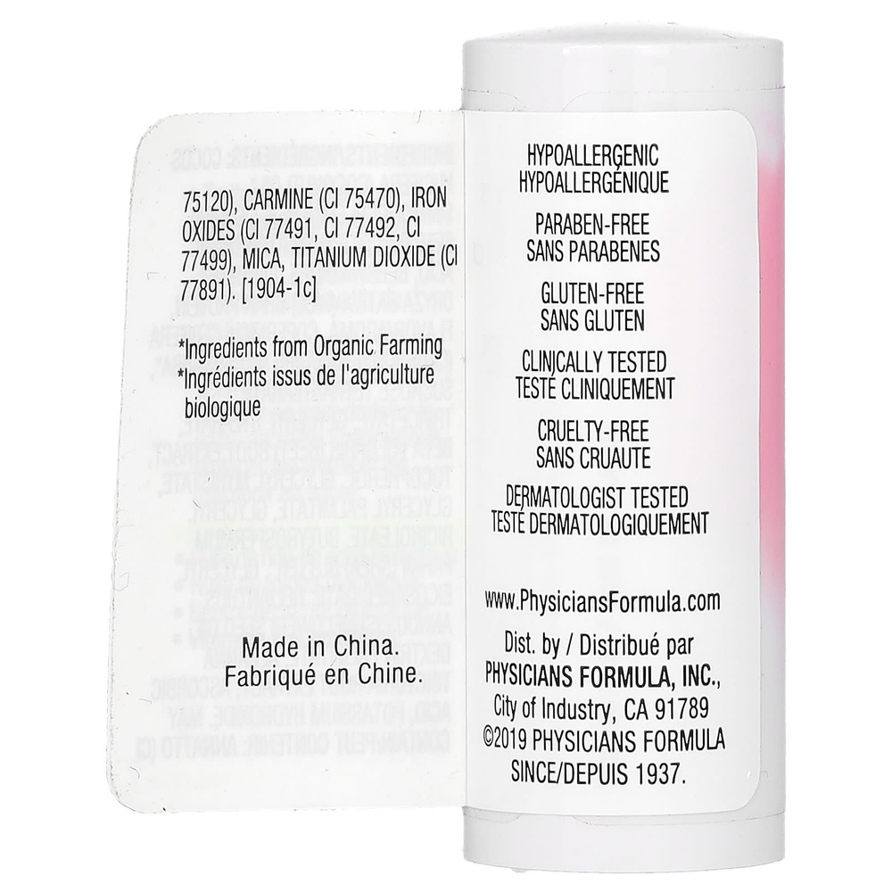 Physicians Formula, Organic Wear, тонирующее средство для губ, розовый, 0,15 унции (4,3 г)