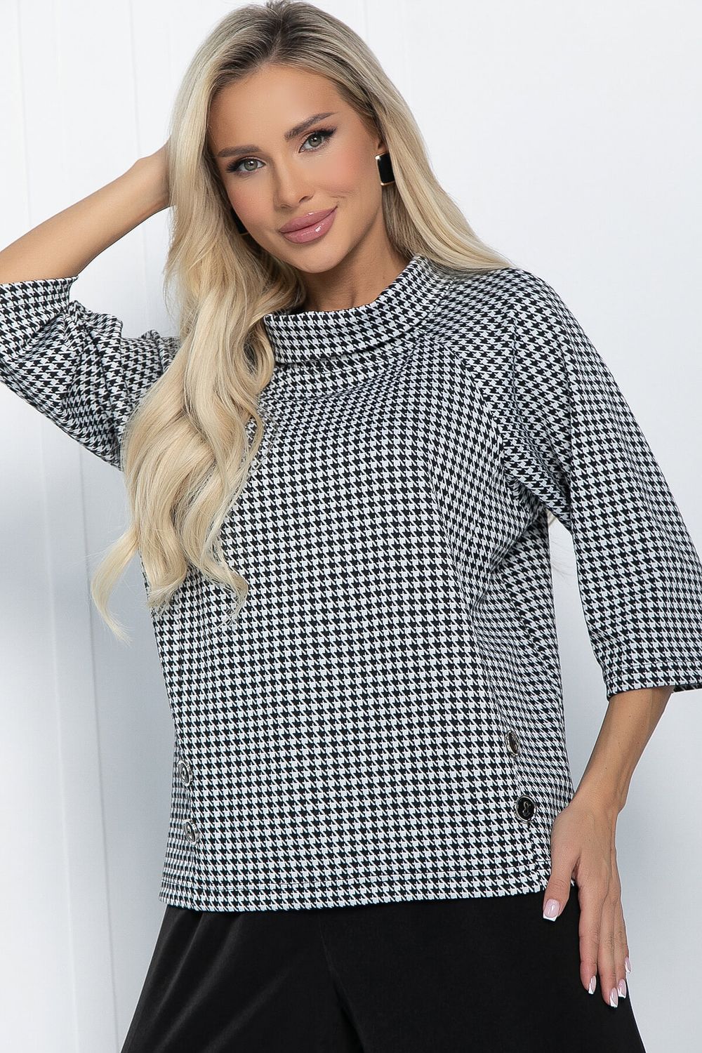 Джемпер Эдельвейс (черно-белый) Б11485 LT Collection