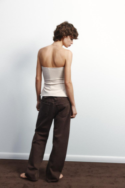 ZARA ТОП-БАНДО В СТИЛЕ ИНТЕРЛОК, ЭКРЮ