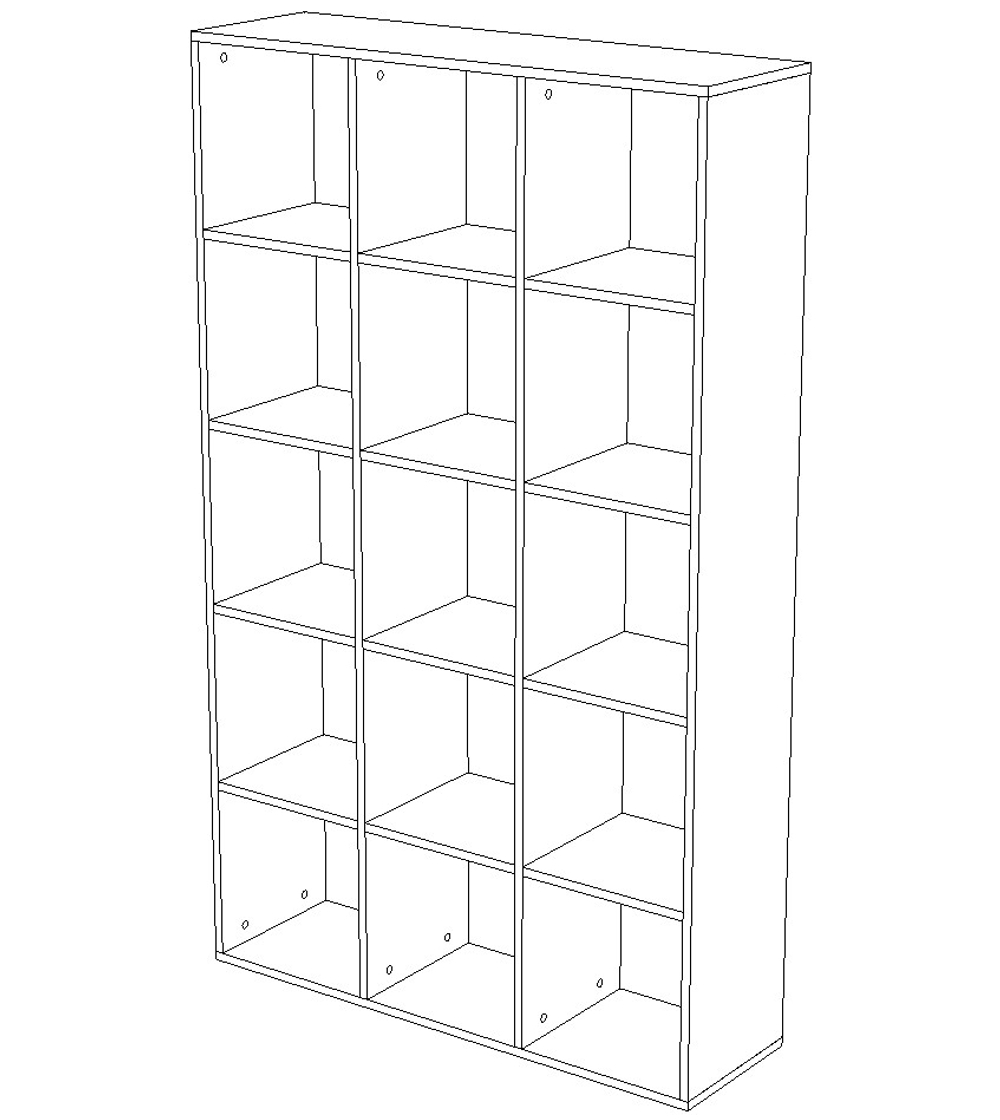 Стеллаж 15 секций 300×1018×1686