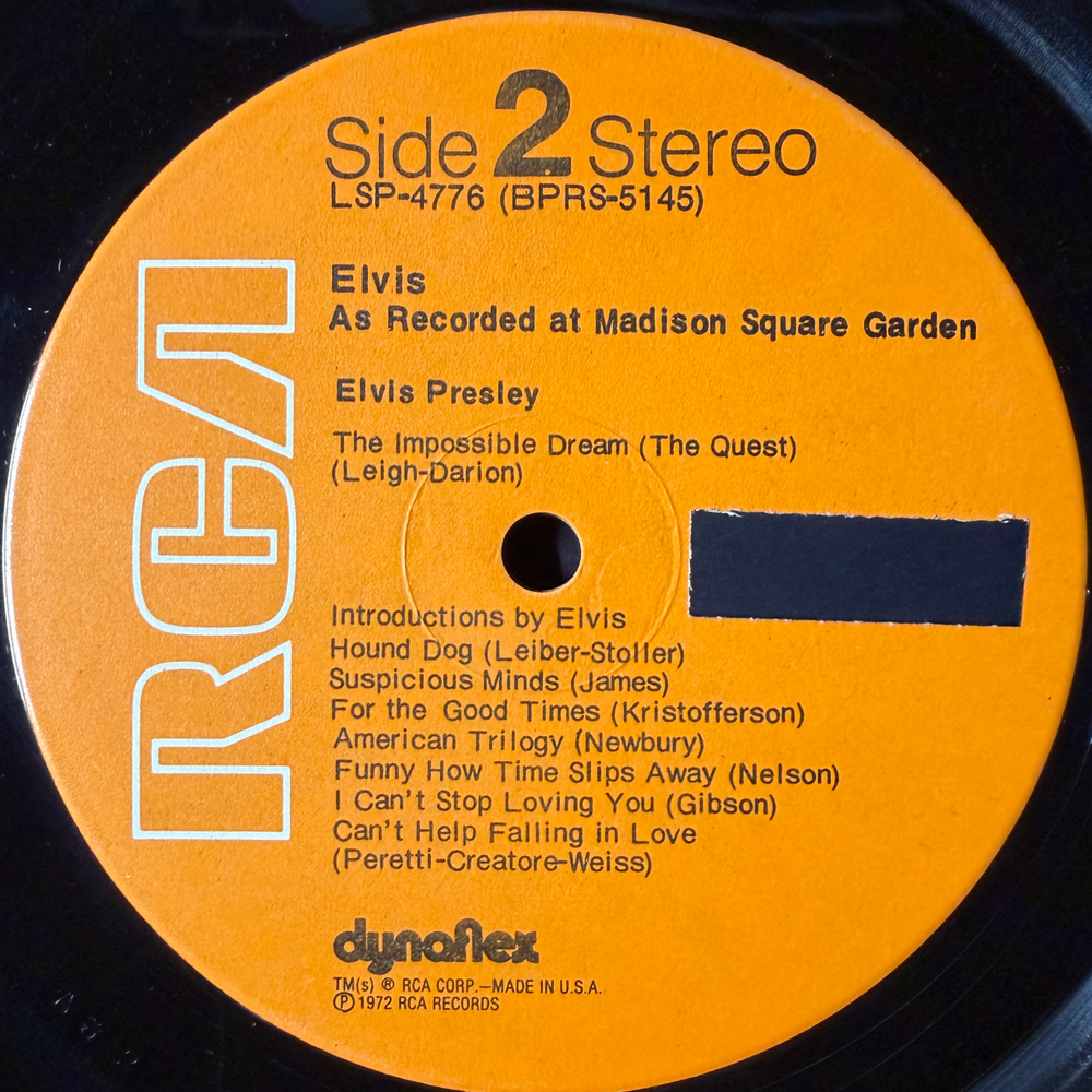 Elvis Presley ‎– Elvis As Recorded At Madison Square Garden (США 1972г.)