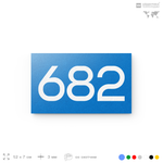Номер на дверь 682, табличка на дверь для офиса, квартиры, кабинета, аудитории, склада, голубая 120х70 мм, Айдентика Технолоджи