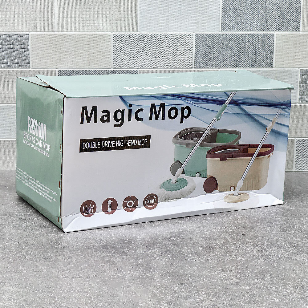 Набор для уборки: ведро с металлической центрифугой 47*26*25см, швабра с телескопической рукояткой 1