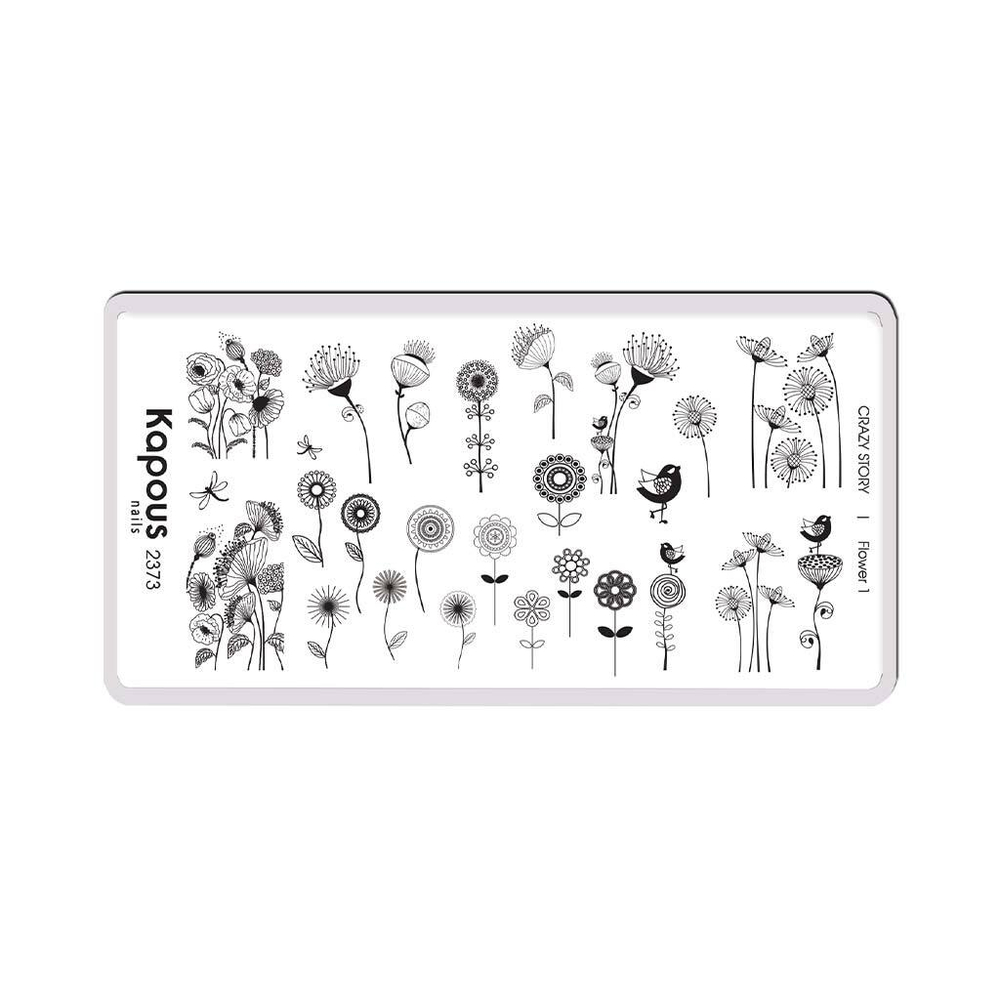 3 Kapous Professional Nails Пластина для стемпинга, Flower 1  ,