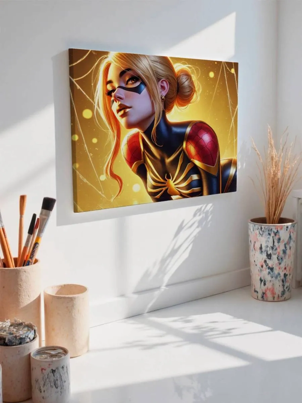 Картина на стену 40 X 50 Девушка человек-паук