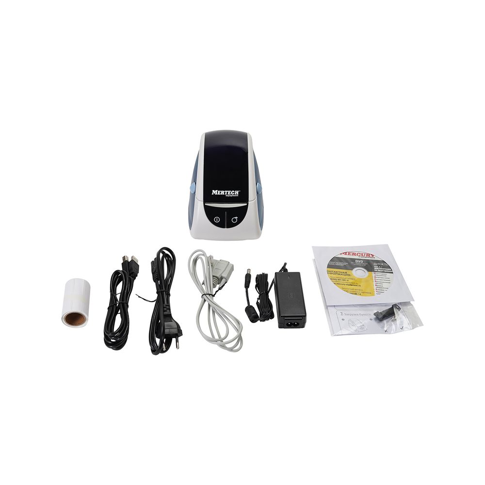 Термопринтер самоклеящихся этикеток MPRINT LP80 EVA RS232-USB White & blue