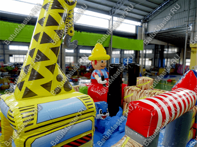 Надувной батут "Весёлая стройка" 12*4*6.6 м