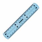 Линейка 15 см гибкая ЮНЛАНДИЯ "FLEX", пластиковая, тонированная, голубая, 210757