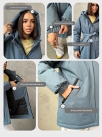 Куртка весенняя удлиненная с капюшоном