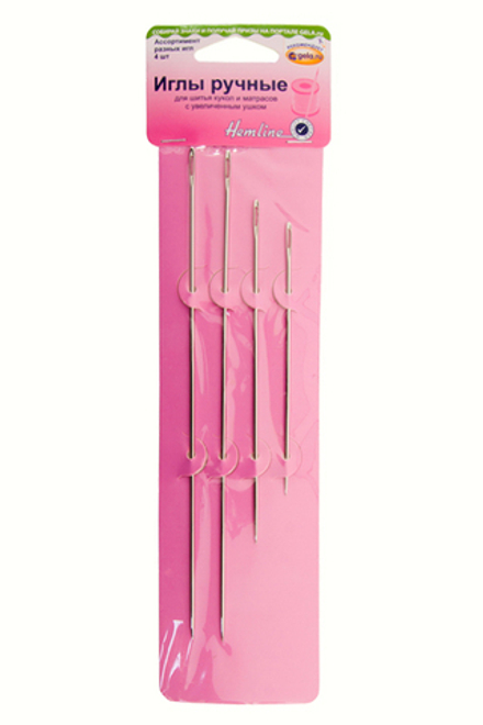 Иглы ручные для шитья кукол и матрасов, 4 шт (10702070/210722/3223186/1_Китай)