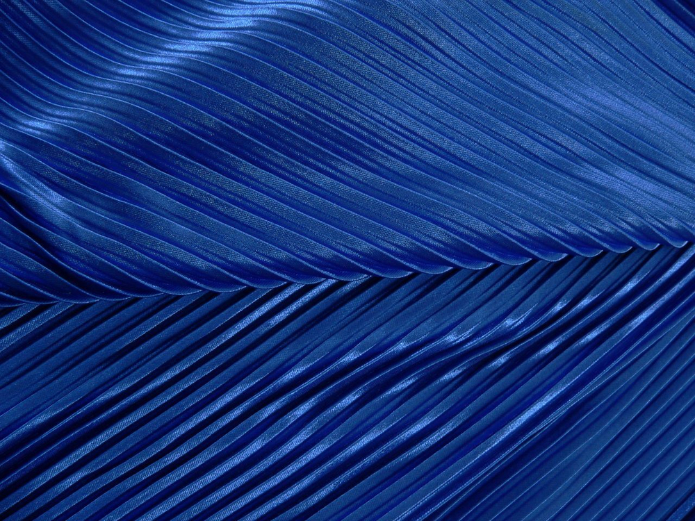 Ткань Атлас-сатин гофре синий арт.326389